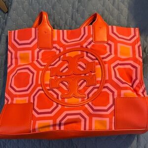 Tory Burch Vibrant Orange and Pink Tote